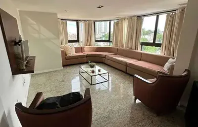 Alugo  em oportunidade apartamento com 255m2, 4 suítes,  mobiliado,  4 vagas cobertas, em condomínio  com total  infraestrutura  no horto  florestal  em salvador/ba.