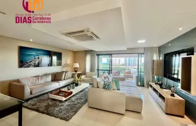Apartamento mobiliado 4 suítes com 195m² no le parc resort, salvador/ba