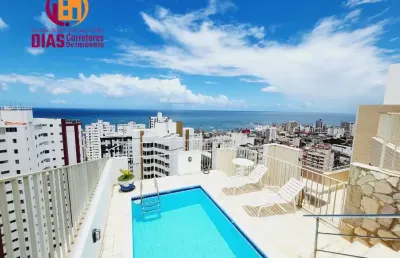 Vendo em super oportunidade apartamento cobertura duplex com 5/5, 3 suítes, 3 vagas, piscina privativa vista mar na pituba - salvador/ba.