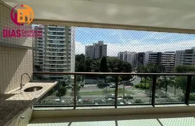 Alugo apartamento nascente vista clube no alphalife com 102m2 com armários e ar, varanda gourmet, 3/4, 2 vagas - alphaville - salvador /ba.