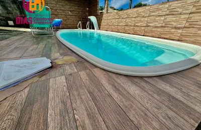 Vendo em super oportunidade e exclusividade casa duplex com 300m2, piscina, 6/4, 2 suítes em condomínio no rio de jacuípe - camaçari-ba.