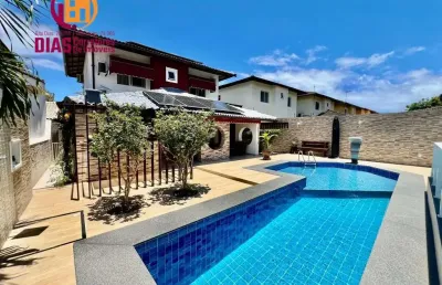 Vendo em exclusividade linda casa com 4/4 suítes, piscina privativa, garagem, jardim em condomínio fechado em patamares, salvador-ba