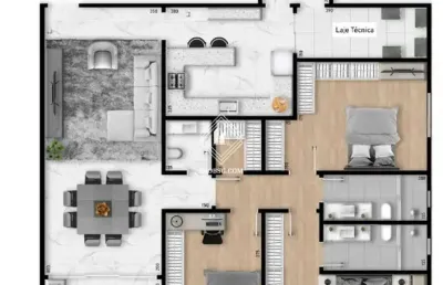 Apartamento com 3 quartos à venda na Rua Freire Alemão, 310, Estrela, Ponta Grossa