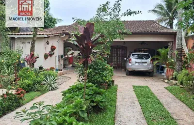 Casa com 3 dormitórios + edicula com 1 dormitório à venda, 210 m² por r$ 780.000 - balneario mogiano - bertioga/sp