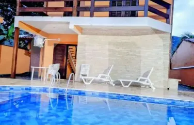 Residência de alto padrão com 4 quartos e 9 vagas de garagem em caraguatatuba-sp, bairro tabatinga -