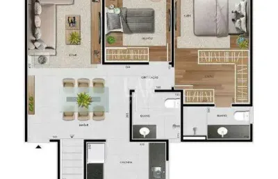 Apartamento à venda, 2 quartos, 1 suíte, 2 vagas, castelo - belo horizonte/mg