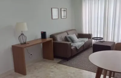 Apartamento de 1 dormitório 57m²  frente mar na ponta da praia