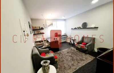 Sala para locação, mobiliada, 40 m², em moema com 1 vaga