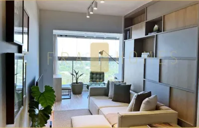 Apartamento mobiliado de 66 m², 2 dormitórios com sacada, sala, varanda e lazer completo.