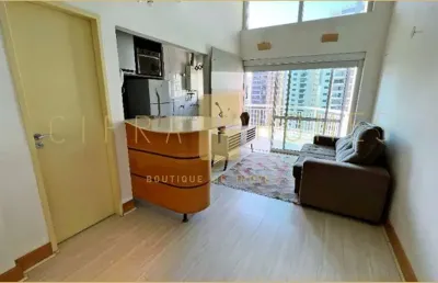 Duplex mobiliado de 55 m² com suíte, varanda panorâmica, vaga com manobrista 24 h e internet inclus