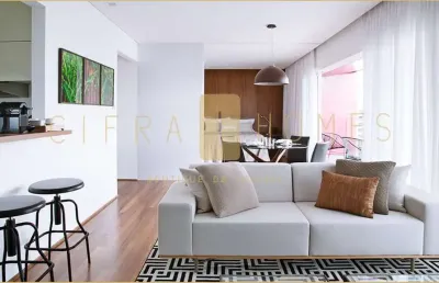 Apartamento para locação com 95m²,um dormitório suíte, closet, lavabo e living na vila olímpia