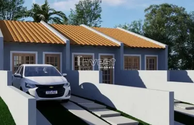 Geminados de 01 dormitório em construção no loteamento carlota em santa cruz do