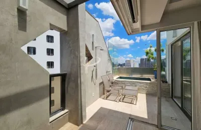 Cobertura duplex, 110 m2, 1 suíte, piscina privativa, 2 vagas, para venda, vila nova conceição.
