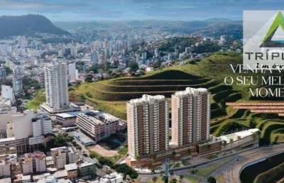 Cobertura 3 quartos, 2 suítes, 2 salas, varanda, terraço com espaço para gourmet, garagem e lazer completo em condomínio clube na avenida rio branco.