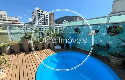 Cobertura com 3 quartos à venda na rua dezenove de fevereiro, botafogo, rio de janeiro, 180 m2 por r$ 2.780.000