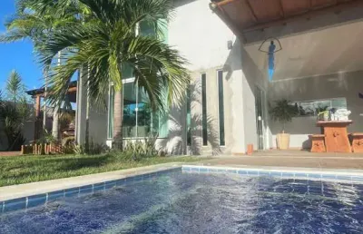 Casa mobiliada para venda, loteamento chacaras do rio jacuipe 3 suites, piscina.