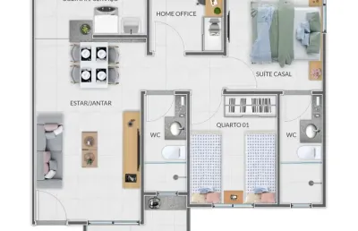 Apartamento com 3 quartos à venda na São Cristóvão, 141, Centro, Eusébio