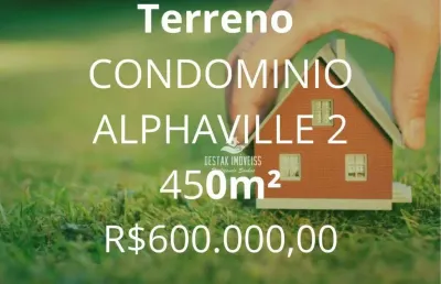 Terreno à venda, no condomínio alphaville 2 - uberlândia/mg