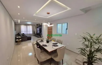Sobrado com 3 dorms, 3 vagas, piscina, à venda, 122 m² por r$ 1.150.000 - santa mena - guarulhos/sp