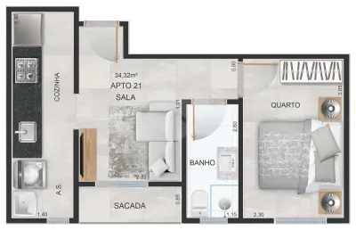 Apartamento com 2 quartos à venda em parque peruche - sp