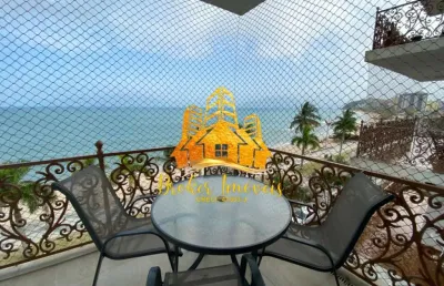 Apartamento frente ao mar na martim de sá, vista de tirar o fôlego, sol da manhã