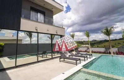 Sobrado alto padrão com 4 suítes, closet, cinema à venda, 560 m² por r$ 6.300.000 - condomínio residencial saint patrick - sorocaba/sp