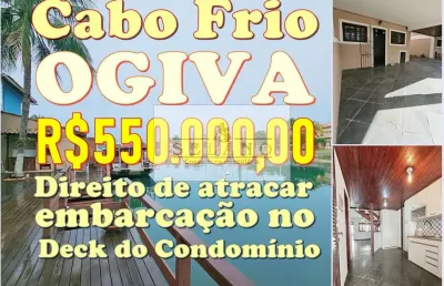 Casa geminada triplex à venda na ogiva, cabo frio - com deck para lancha
