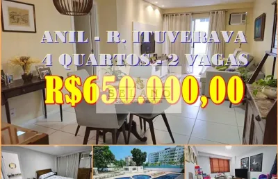 Condomínio chacara da freguesia - selano vende apartamento 4 quartos na rua ituverava - anil - 123m² - apartamento à venda - rio de janeiro - rj
