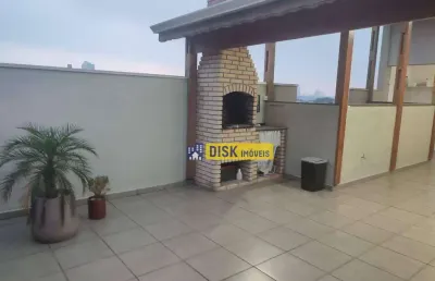 Cobertura com 2 dormitórios à venda, 102 m² por r$ 480.000,00 - vila scarpelli - santo andré/sp