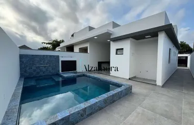 Linda casa com piscina perto da praia em itanhaém/sp