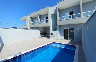 Sobrado com piscina vista mar bairro cibartel ii itanhaém -sp