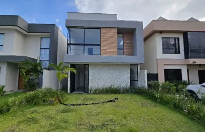 Casa duplex em condomínio fechado -  4 quartos, 3 suítes, 2 vagas em abrantes - camaçari