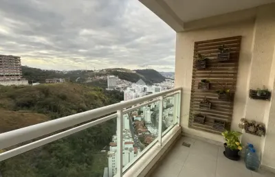 Apartamento 02 quartos suíte , varanda com área de lazer completa no cascatinha - vista maravilhosa