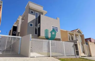 Sobrado triplex novo em condomínio no xaxim com 3 quartos (1 suite), 2 vagas e solarium