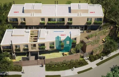 Casas duplex novas em condomínio no ecoville - 3 quartos c/ suite e 2 vagas no subsolo, quintal com grama.