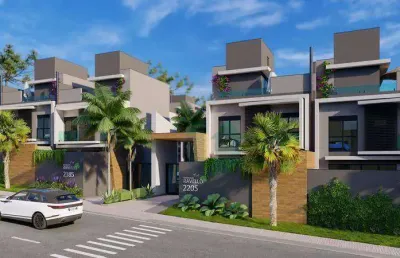 Sobrados triplex novos em condomínio com 4 quartos, sendo 2 suites e 2 vagas - xaxim