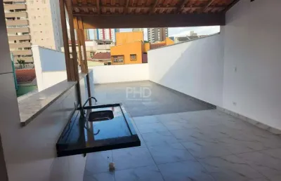 Cobertura sem condomínio à venda com 145m2, 3 quartos, 1 suíte, 3 banheiros, 2 vagas cobertas, vila assunção, santo andré - sp