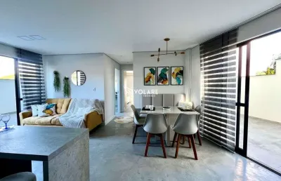 Apartamento garden mobiliado 2 quartos (1 suíte) - skyline blue residence
