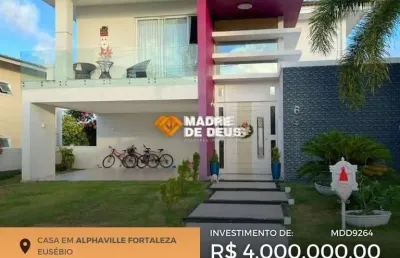 Casa em condomínio fechado com 4 quartos à venda na avenida litorânea, 2040, porto das dunas, aquiraz por r$ 4.000.000