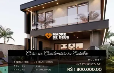 Casa em condomínio fechado com 4 quartos à venda na 4º anel viário, 1, coité, eusébio por r$ 1.800.000