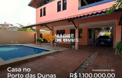 Casa em condomínio fechado com 6 quartos à venda na do caranguejo, 128, porto das dunas, aquiraz por r$ 1.100.000