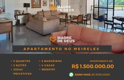 Apartamento com 3 quartos à venda na rua vicente leite, 389, meireles, fortaleza por r$ 1.500.000