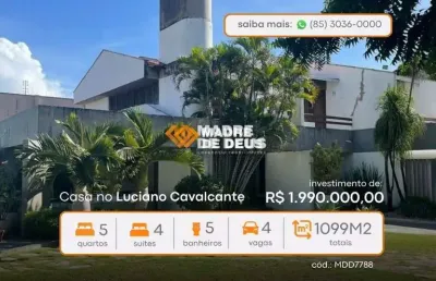 Casa com 5 quartos à venda na dra socorro azevedo, 430, engenheiro luciano cavalcante, fortaleza por r$ 1.990.000