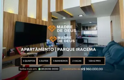 Apartamento com 4 quartos à venda na rua consuelo freire, 493, parque iracema, fortaleza por r$ 960.000