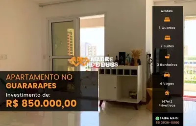Apartamento com 3 quartos à venda na rua firmino rocha aguiar, 1033, guararapes, fortaleza por r$ 850.000