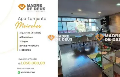 Apartamento com 3 quartos à venda na avenida desembargador moreira, 700, meireles, fortaleza por r$ 1.050.000