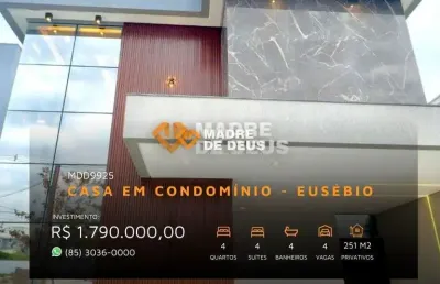 Casa em condomínio fechado com 4 quartos à venda na morro branco, 235, cidade alpha, eusébio por r$ 1.700.000