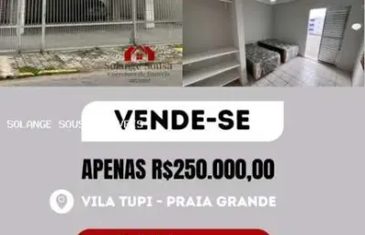 Apartamento para venda em praia grande, vila tupi, 1 dormitório, 1 banheiro, 1 vaga