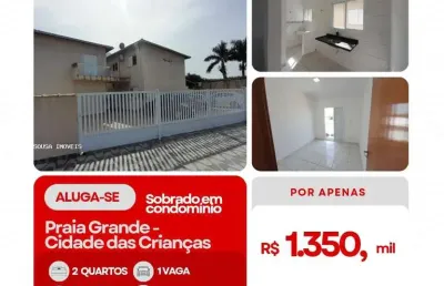 Casa em condomínio para locação em praia grande, solemar, 2 dormitórios, 2 banheiros, 1 vaga