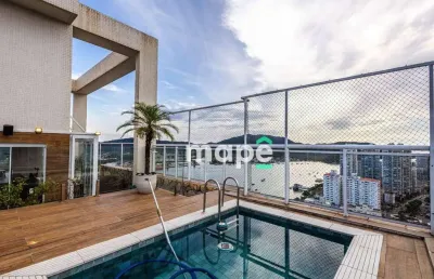 Cobertura com 4 dormitórios à venda, 370 m² por r$ 6.900.000,00 - ponta da praia - santos/sp